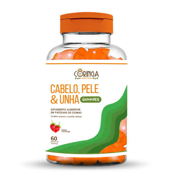 Cabelo Pele e Unhas 60 gummies Morango - Hanbal
