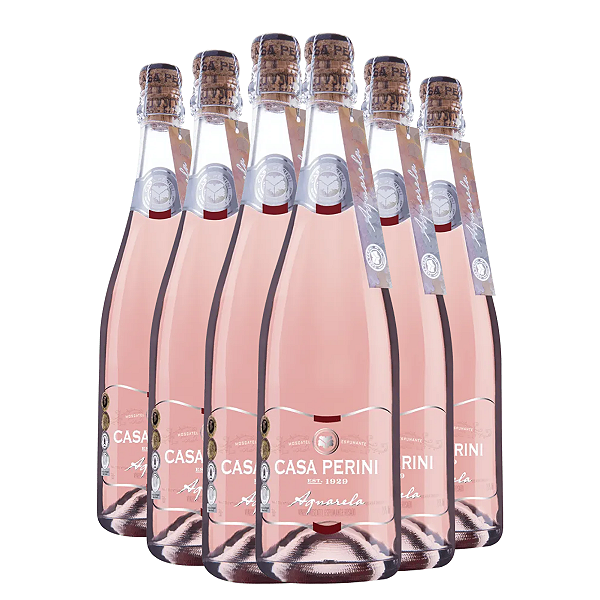Espumante Casa Perini Aquarela Moscatel Rosé 750ml 6 garrafas