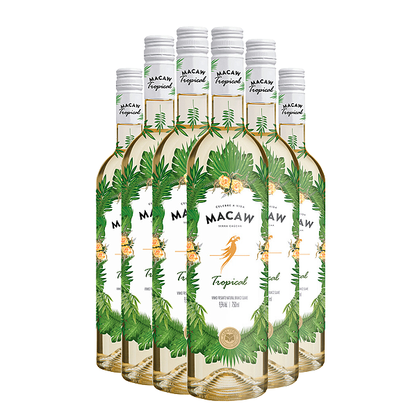 Vinho Branco Frisante Casa Perini Macaw Tropical 750Ml 6 garrafas