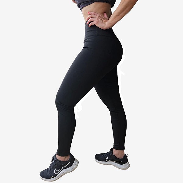 CALÇA LEGGING CÓS ALTO LISA PRETA- MAX