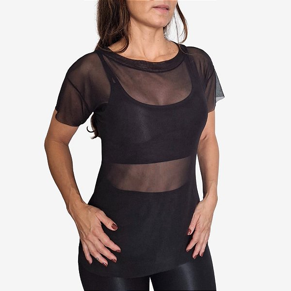 BLUSA COM TRANSPARÊNCIA