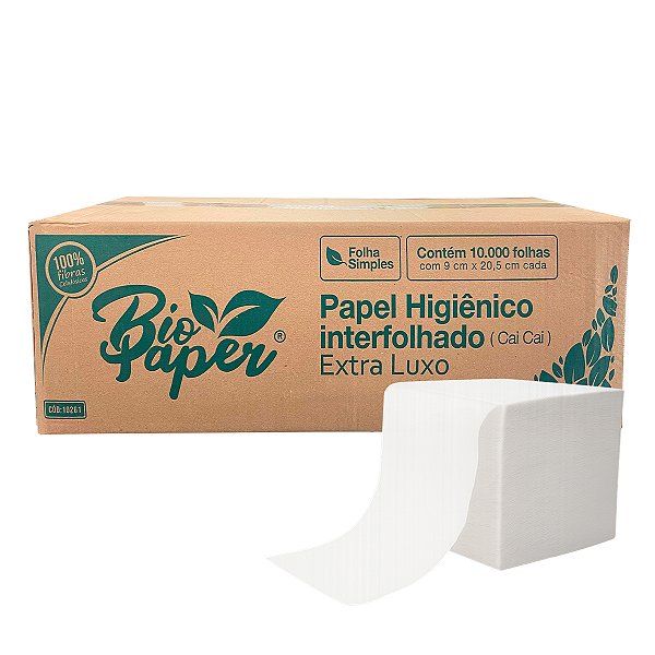 Papel Higiênico Interfolhado Folha Simples 10000 Folhas - Bio Paper