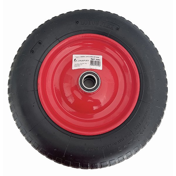 Roda p/ Carrinho de Mão Rolamento 3,25 X 8'' 100 K Completo