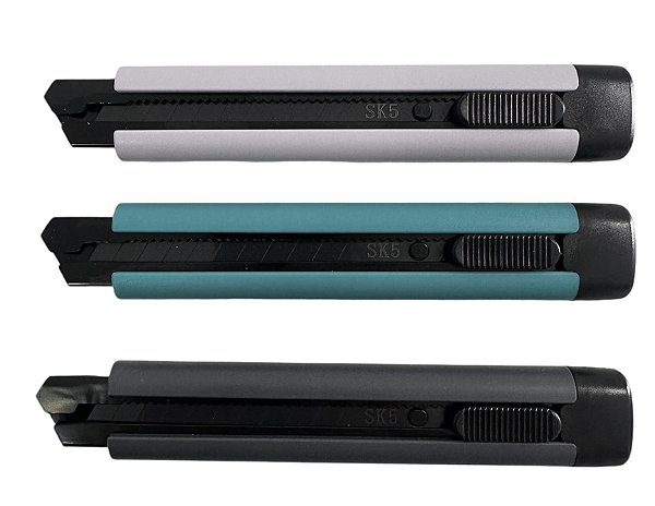 Estilete 18mm Profissional Aço Sk5 Reforçado com trava automático 3 Lâminas