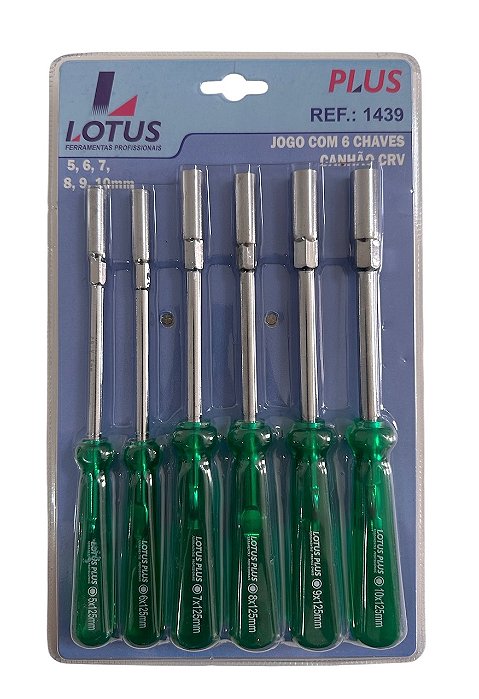 Kit Jogo Chaves Canhão 5 peças - 3/16, 7/32, 1/4, 5/16, 7/16 polegadas