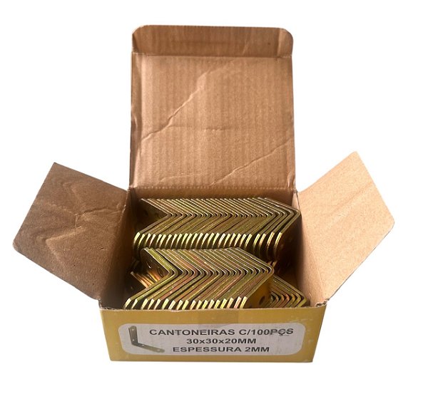 Cantoneiras Aço Para Móveis Armários 100 Peças 30x30x20mm