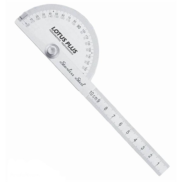 Transferidor de Grau Inox 0-180º Em Aço Inox Com Regua - Lotus