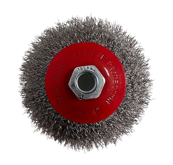 Escova Aço Cônica Ondulada 100mm Esmerilhadeira 4.1/2