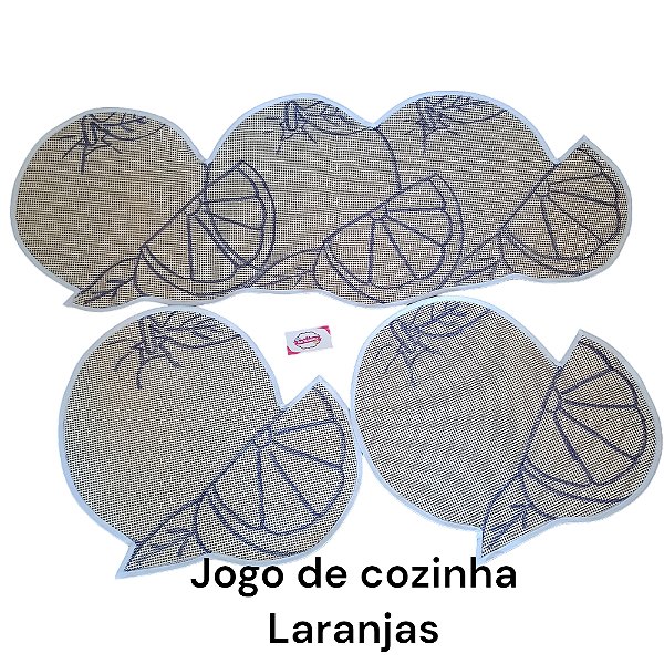 Jogo de cozinha molde laranja/Dani talagarça