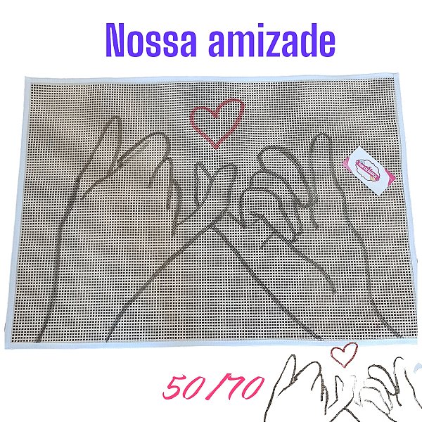 Talagarça desenhada nossa amizade 50/70
