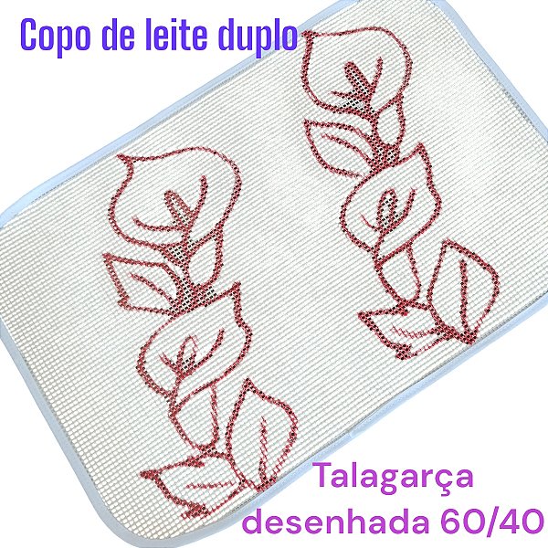 Talagarça desenhada copo de leite duplo 60/40