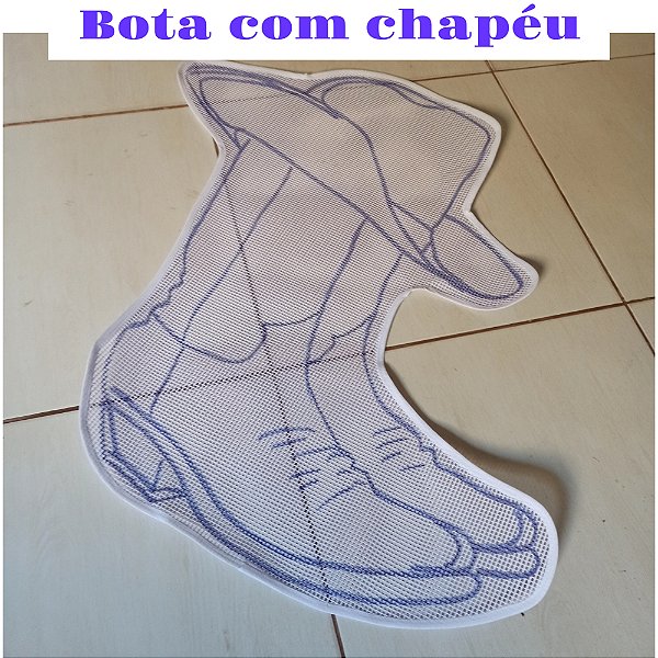 Talagarça desenhada chapéu na bota
