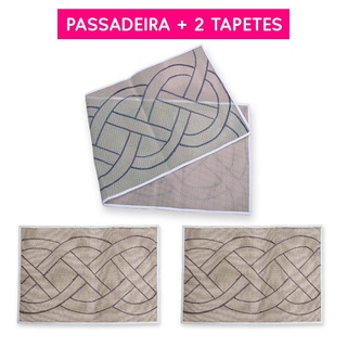 Jogo de cozinha trançado talagarça grossa