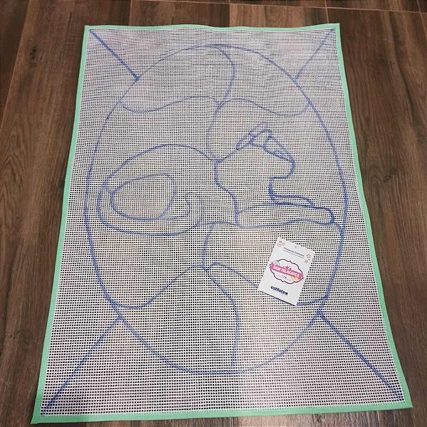 Gato vitral talagarça desenhada