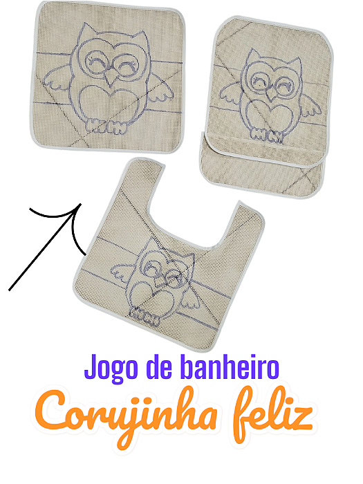Jogo de banheiro corujinha feliz