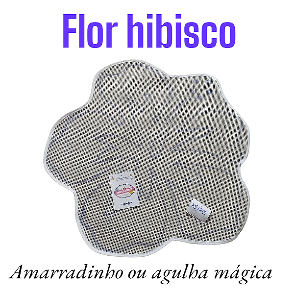 Flor hibisco talagarça desenhada 75 cm