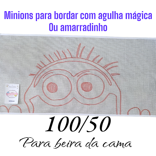 Talagarça desenhada Minions 100/50 beira de cama