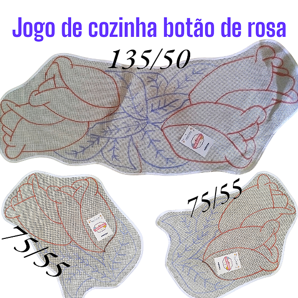 Jogo de cozinha botão de rosa