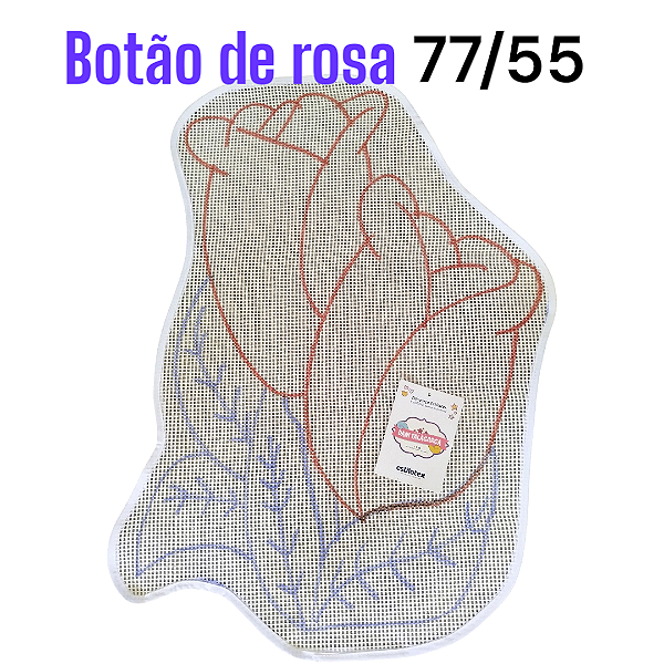 Botão de rosa talagarça desenhada 77/55