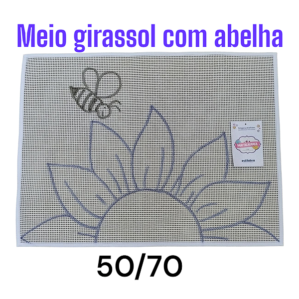 Meio girassol com abelha 50/70