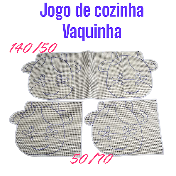 Jogo de cozinha vaquinha molde 3 peças
