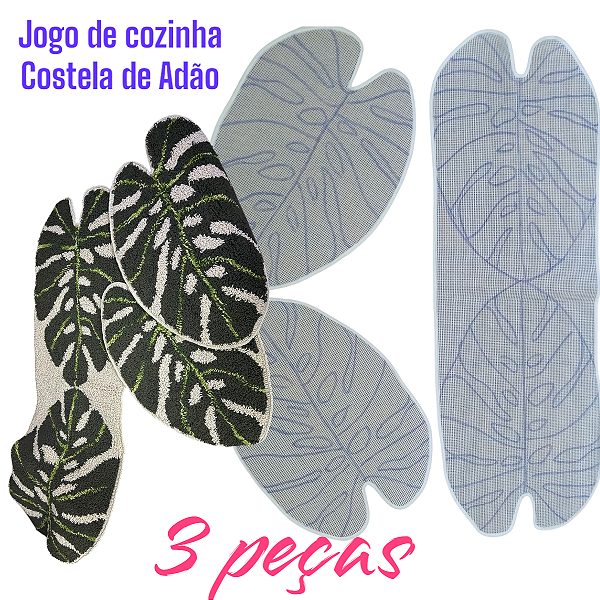 Jogo de cozinha Costela de Adão 3 peças