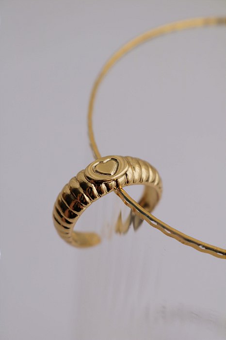 Anel Regulável Love dourado