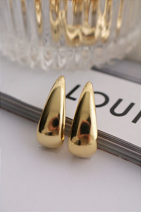 Brinco Ear Hook Mirror Dourado