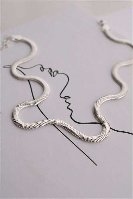 Choker Snake 4mm Prata