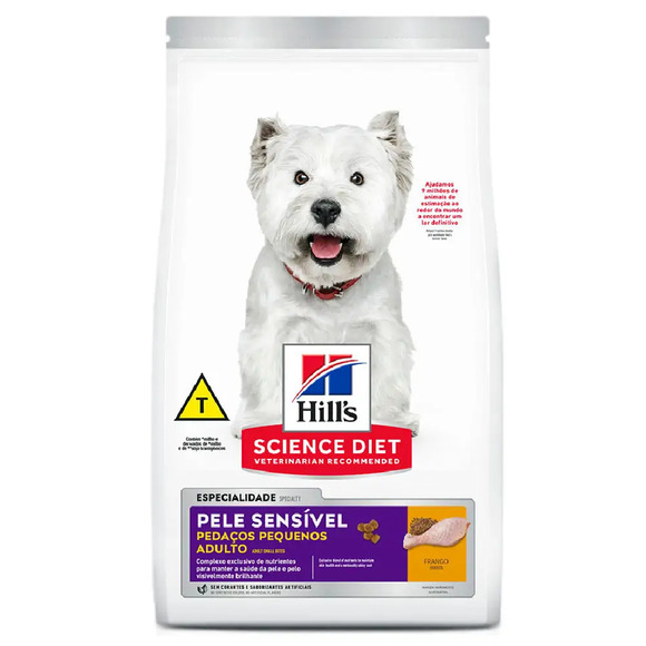 Ração Hills Cães Adultos Pele Sensível Pedaços Pequenos 2,4 kg