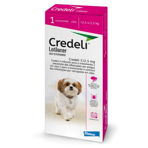 Antipulgas Credeli 112,5mg Cães 2,5 a 5,5kg 1 comprimido