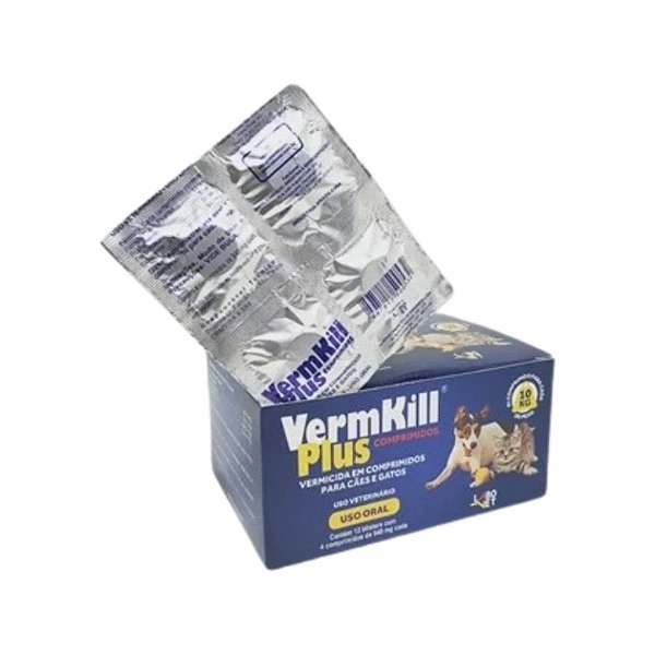 Vermífugo Vermikill Comprimidos C/4 Comprimidos
