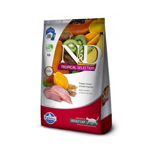 Ração N&D Tropical Gatos Adultos Frango, Cereais 1,5Kg