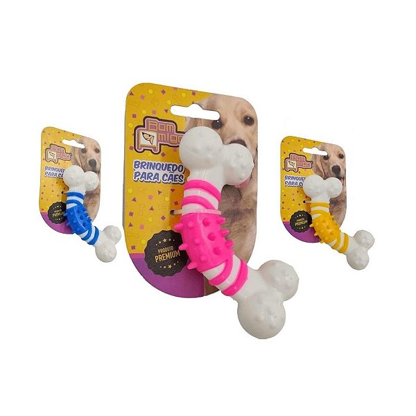 Brinquedo Dog Mordedor Nylon Osso Torto Bom Amigo