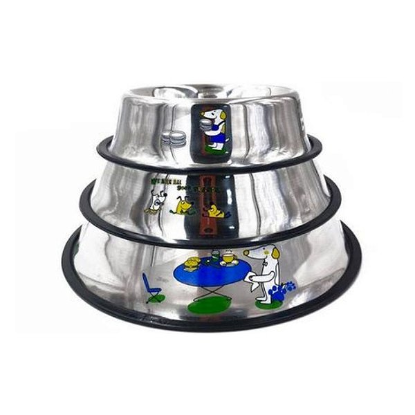 Comedouro Inox Animate M Bom Amigo