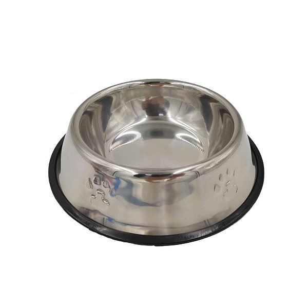 Comedouro Inox Relief Pp Bom Amigo