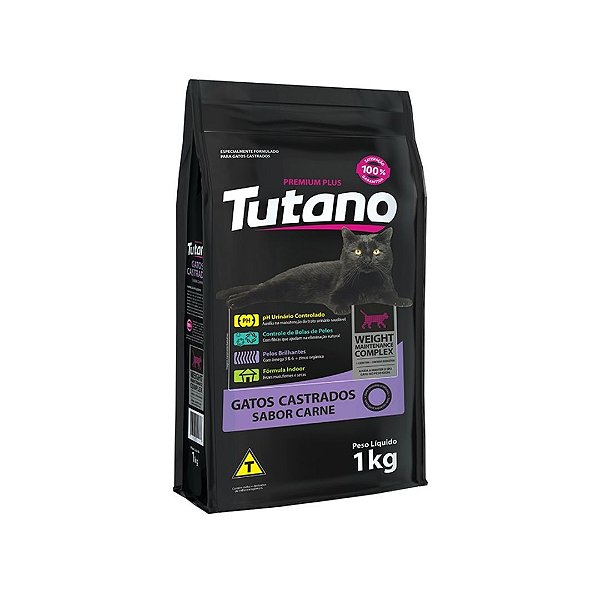 Ração Tutano Gatos Castrados Carne 1Kg