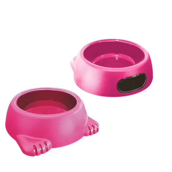 Comedouro Plástico Glamour Furacão Pet Rosa 500 ml