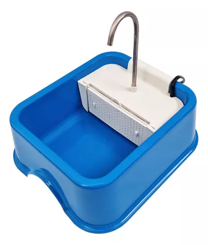 Fonte Quadrada Bivolt 1,5L Black Furacão Pet - azul