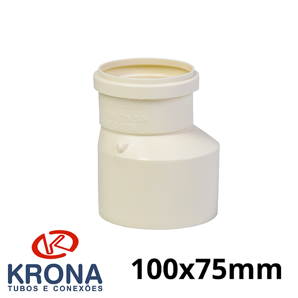 BUCHA DE REDUÇÃO ESGOTO EXCÊNTRICA 100X75MM -KRONA