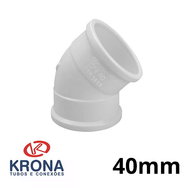 JOELHO ESGOTO 40MM DE 45° GRAUS - KRONA
