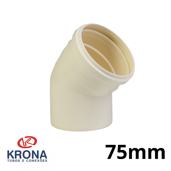 JOELHO ESGOTO 75MM DE 45° GRAUS - KRONA