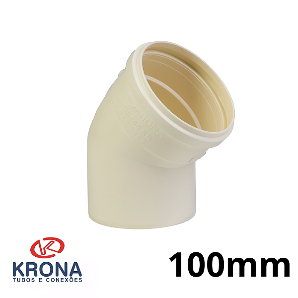 JOELHO ESGOTO 100MM DE 45° GRAUS - KRONA