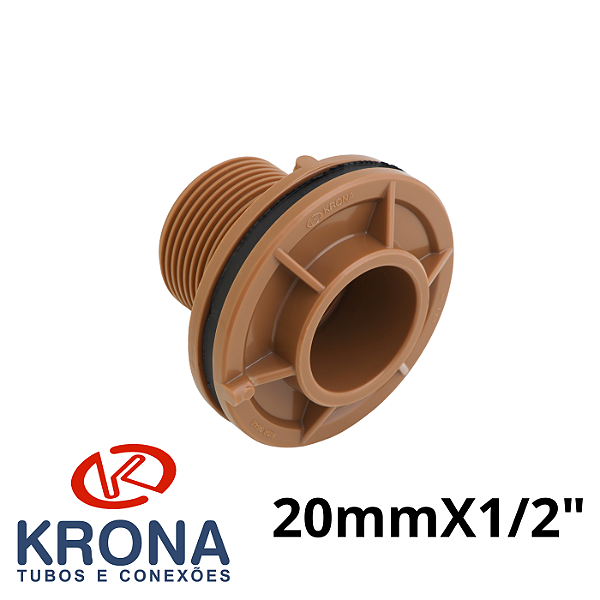 ADAPTADOR SOLDÁVEL FLANGE 20mmX1/2" PARA CAIXA D' ÁGUA