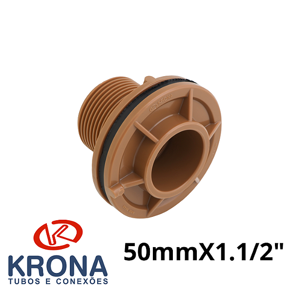 ADAPTADOR SOLDÁVEL FLANGE 50mmX1.1/2" PARA CAIXA D' ÁGUA