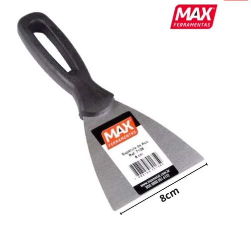 ESPÁTULA DE AÇO TEMPERADO 8CM CABO PLÁSTICO - MAX FERRAMENTAS
