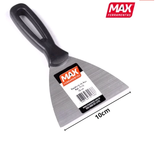 ESPÁTULA DE AÇO TEMPERADO 10CM CABO PLÁSTICO - MAX FERRAMENTAS