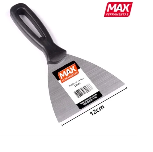 ESPÁTULA DE AÇO TEMPERADO 12CM CABO PLÁSTICO - MAX FERRAMENTAS