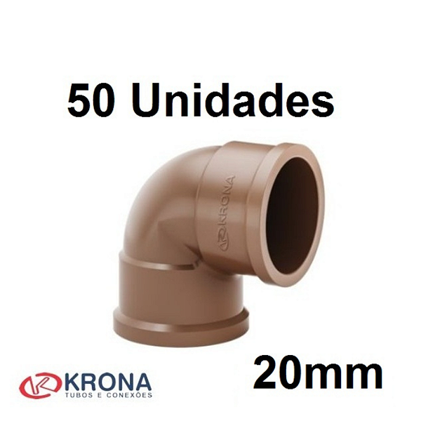 KIT 50 JOELHOS SOLDÁVEIS 20MM DE 90° GRAUS - KRONA