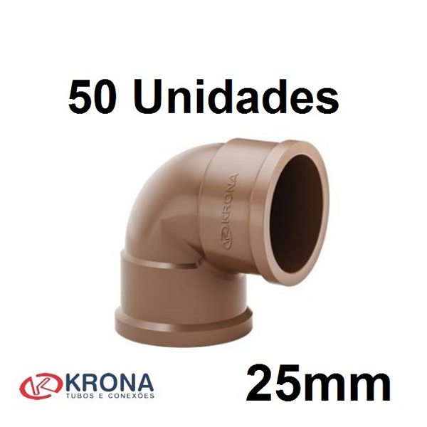 KIT 50 JOELHOS SOLDÁVEIS 25MM DE 90° GRAUS - KRONA